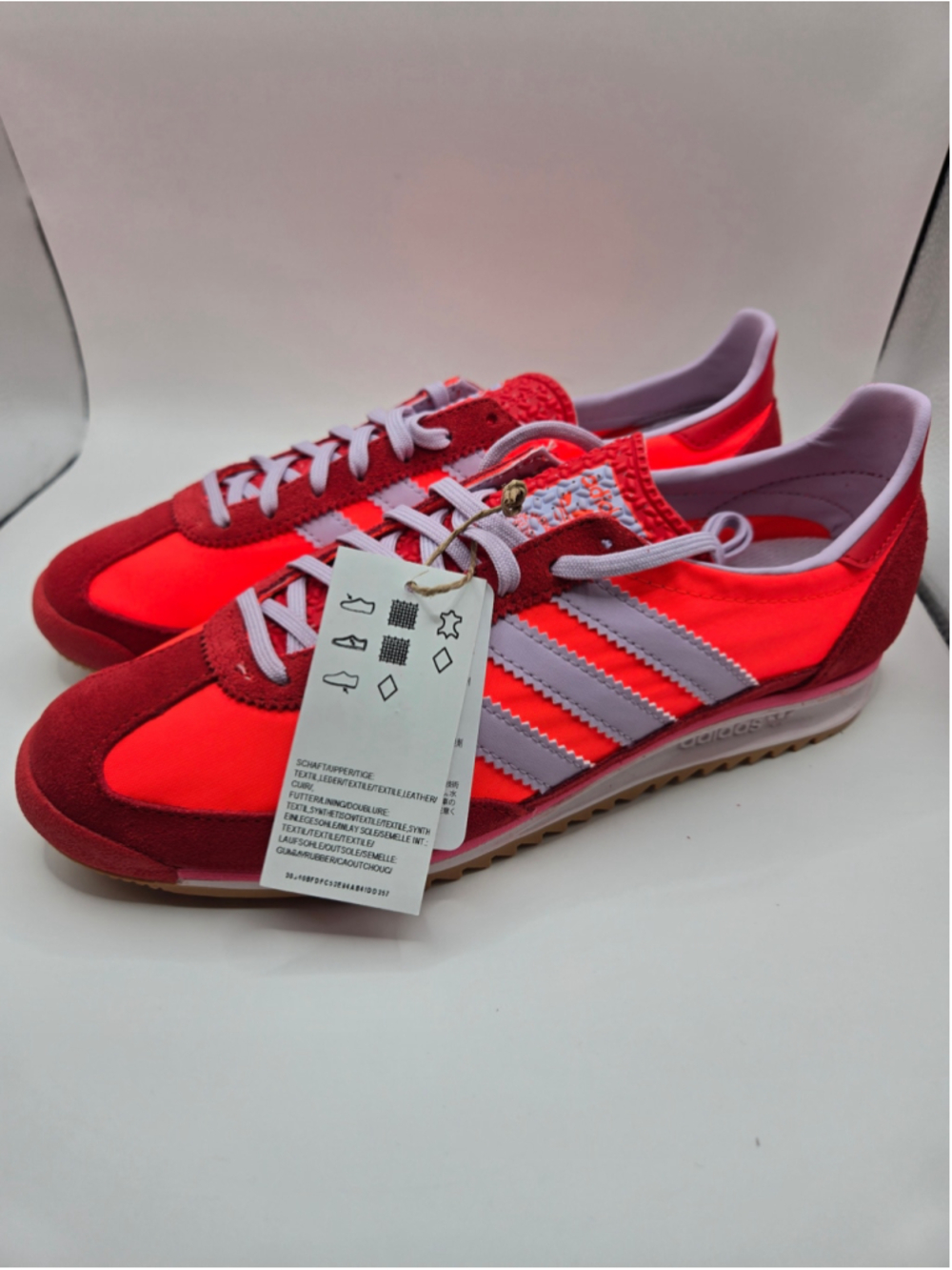 Women's Adidas Sneakers Red and Bright pink/orange size 8